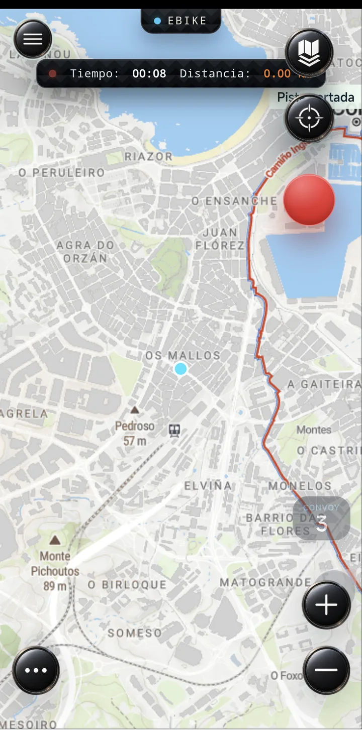 Grabación de track en OxxRoad con tiempo y distancia